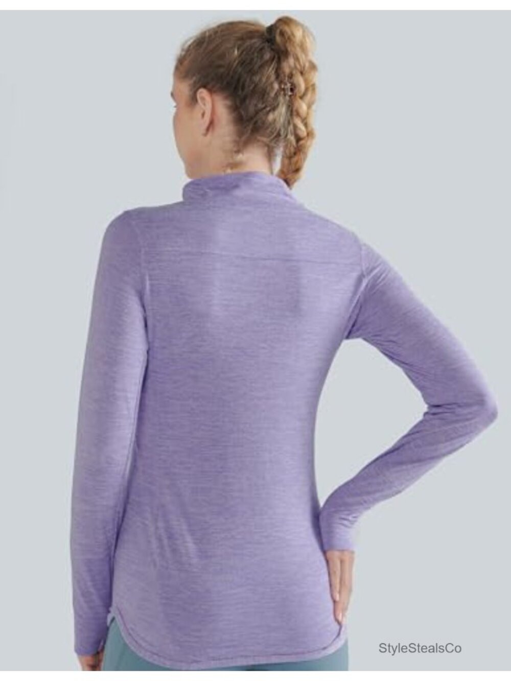 3-Pack Thermal Mock Neck Long Sleeve Tops for Women with Thumbholes - Picture 5 of 6